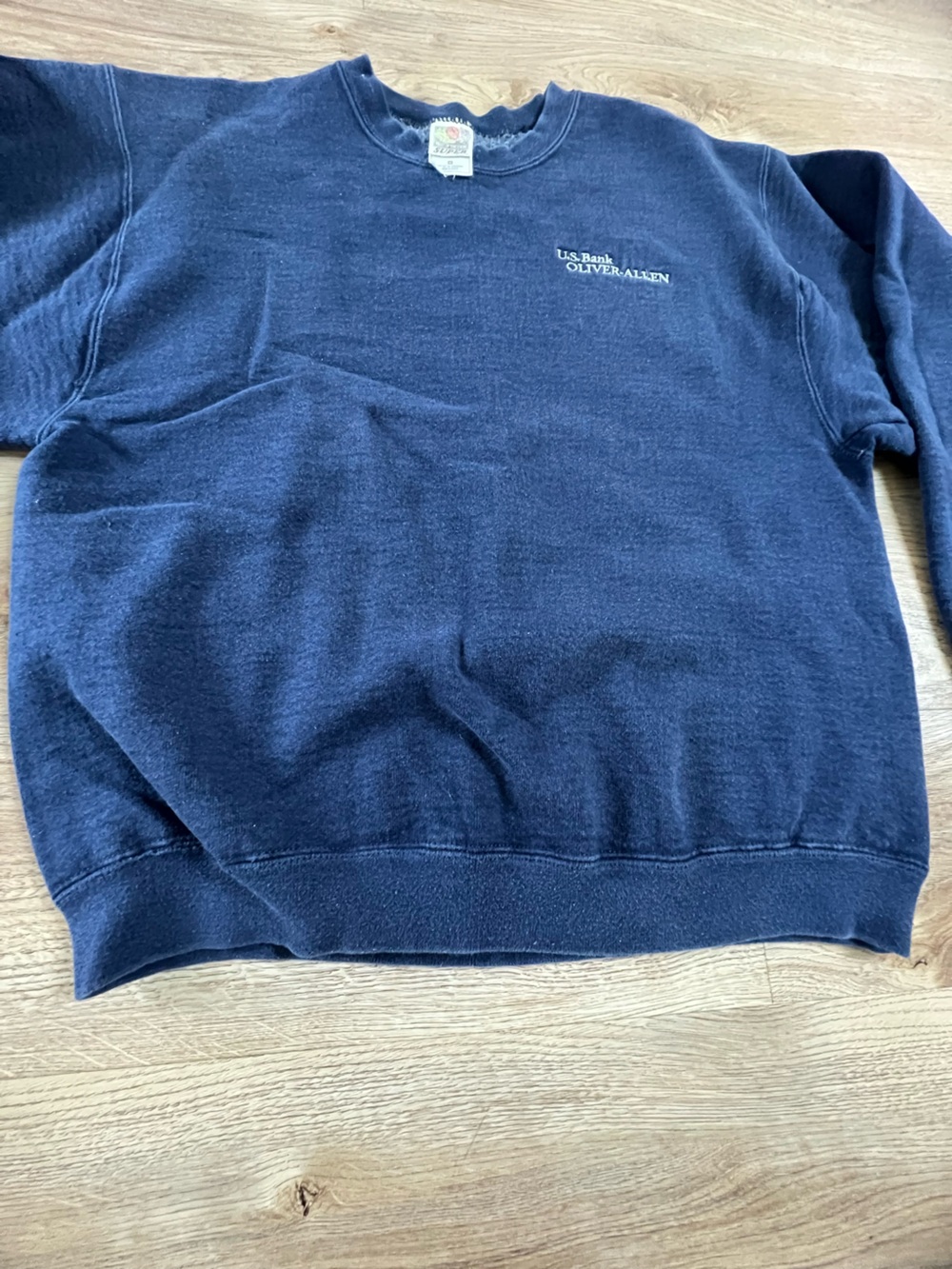 Vintage Navy Blue Single Stitch Crewneck Sweatshirt M - Picture 5 of 7